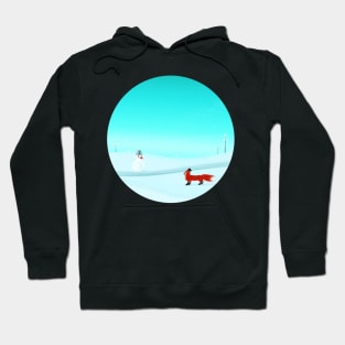 Fox and snowman Hoodie